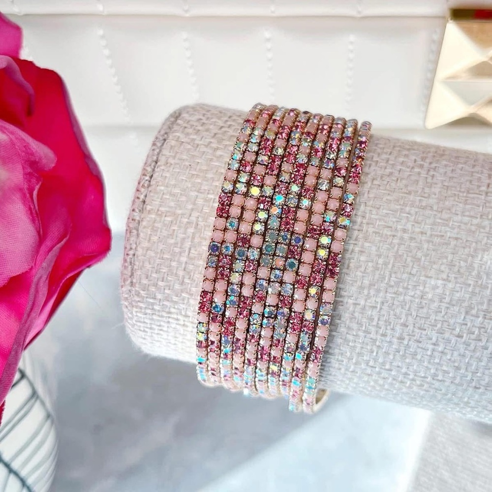 Park Lane Jewelry SWEETS Bracelet Set of 10 Stretch stackable Pink bracelets NWT - Picture 7 of 7
